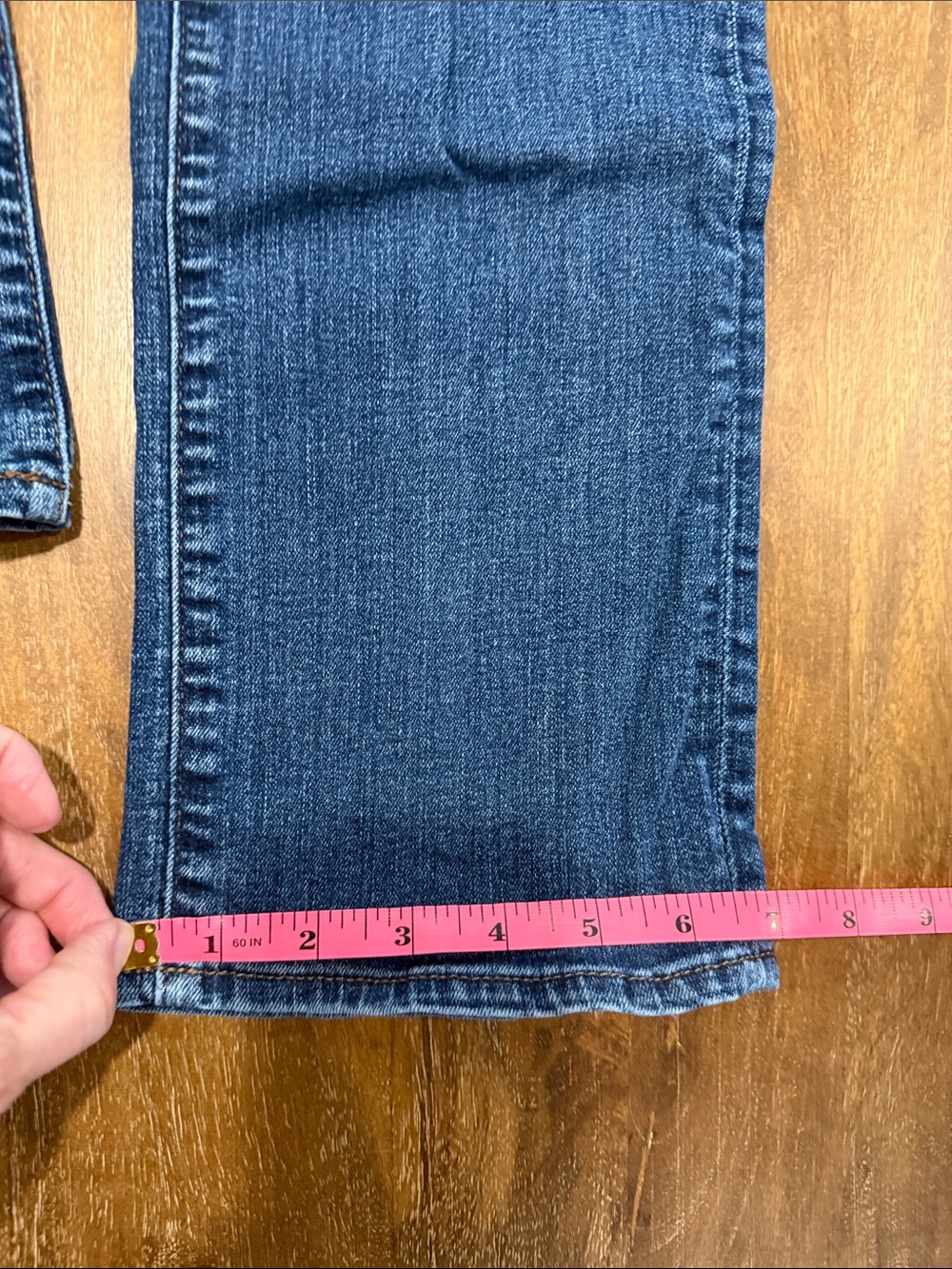 LOFT Women's Straight Leg Jeans in Medium Blue Wash - Picture 9 of 10